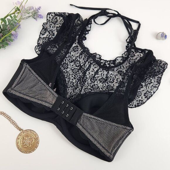 32DD {Victoria's Secret} Black Bra Top - Picture 2 of 16